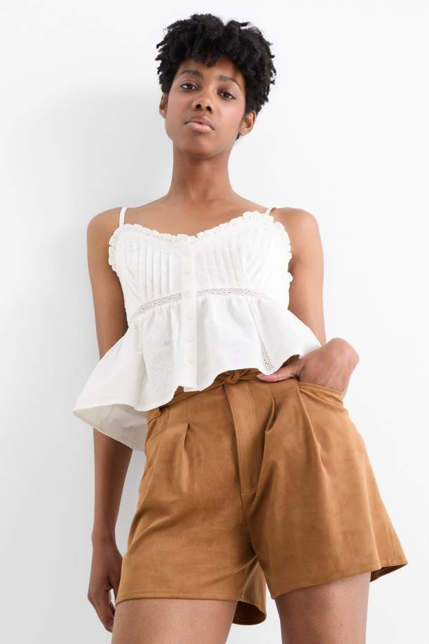 Damen - Blusentop - weiss