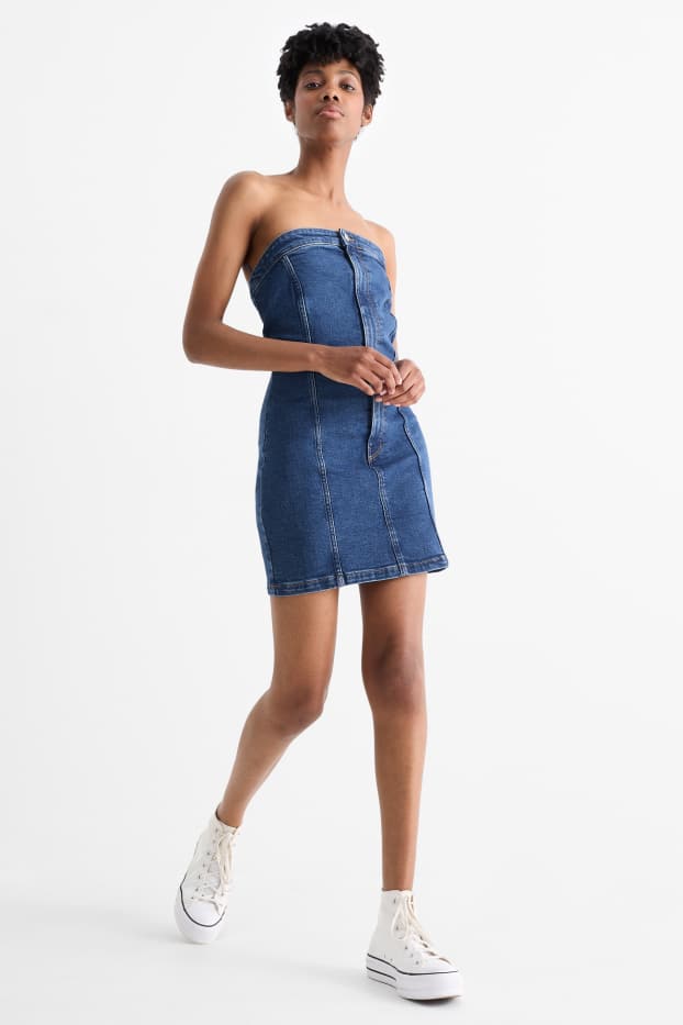 Dona - Vestit bandó texà - texà blau