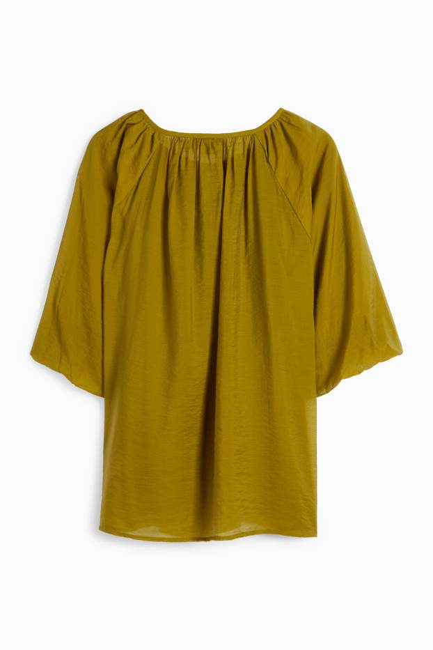 Damen - Bluse mit V-Ausschnitt - grün