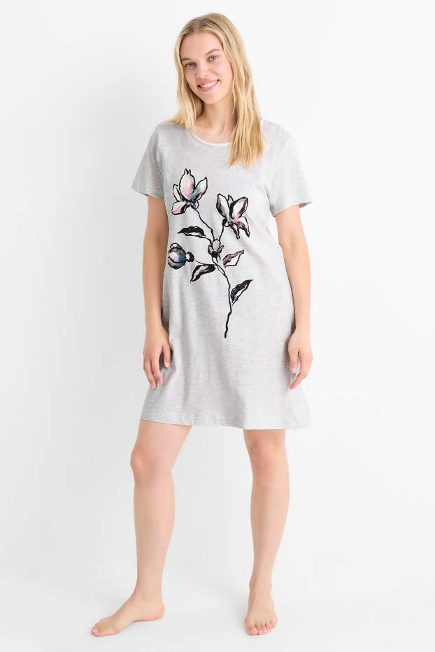 Femmes - Chemise de nuit - gris clair chiné