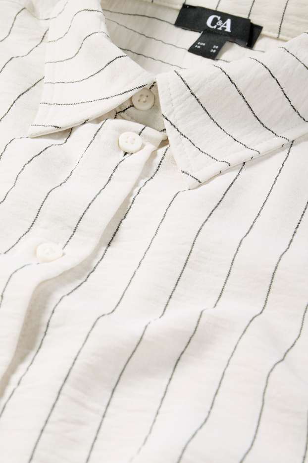 Donna - Blusa - a righe - bianco crema