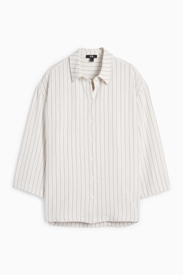 Donna - Blusa - a righe - bianco crema