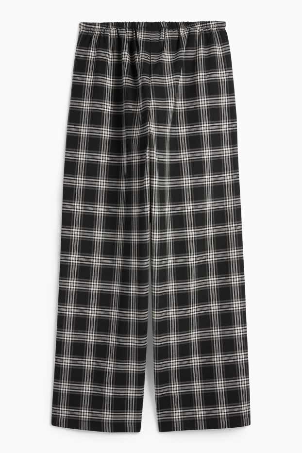 Bambine - Pantaloni - a quadretti - nero