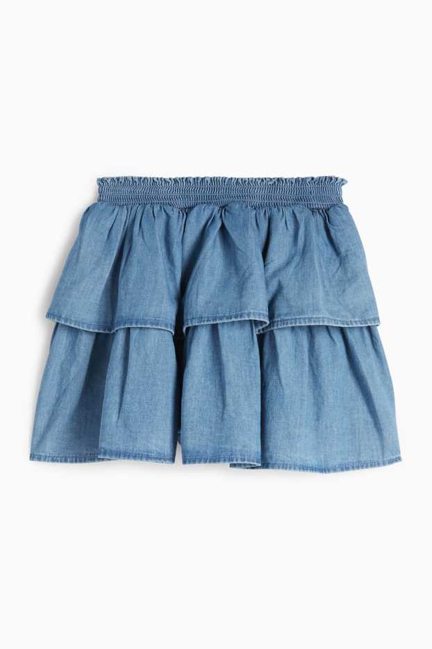 Kinder Mädchen - Rock - Jeans-Look - blau