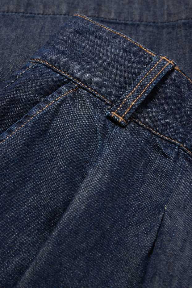 Donna - Bermuda di jeans - vita media - jeans blu scuro