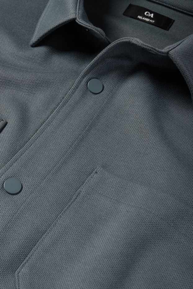 Heren - Overhemd - relaxed fit - kent - donkergroen