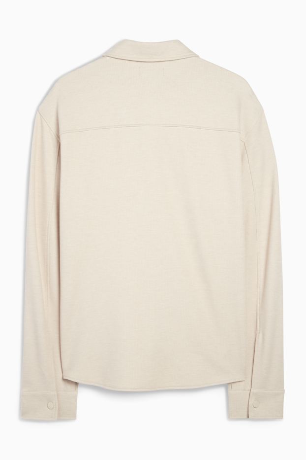 Men - Shirt - relaxed fit - kent collar - light beige