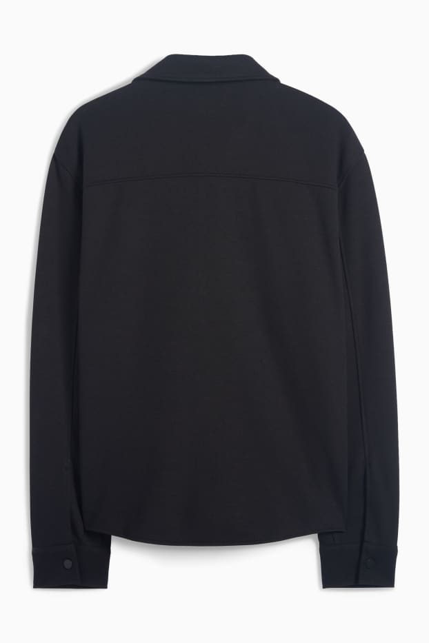 Men - Shirt - relaxed fit - kent collar - black