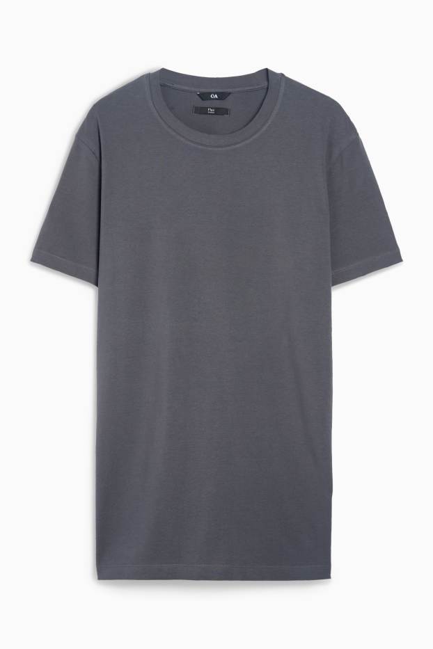 Pánské - Tričko - slim fit - Flex - tmavošedá