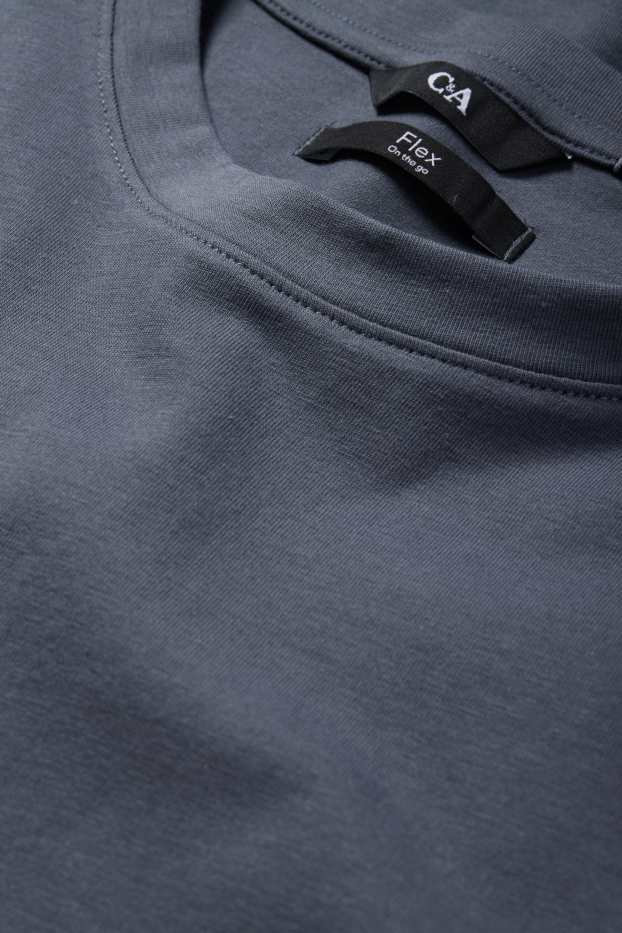 Herren - T-Shirt - Slim Fit - Flex - dunkelgrau