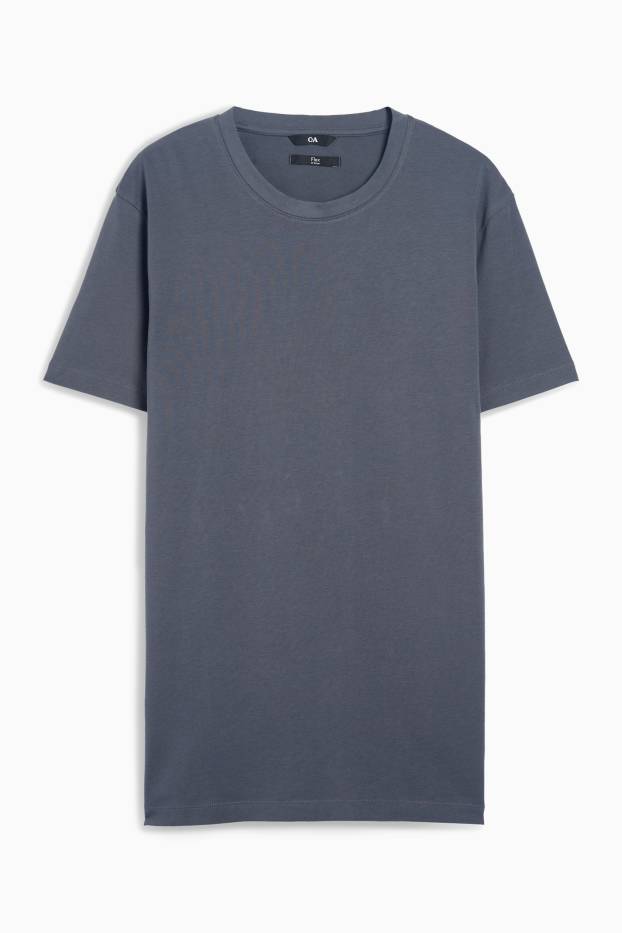 Herren - T-Shirt - Slim Fit - Flex - dunkelgrau