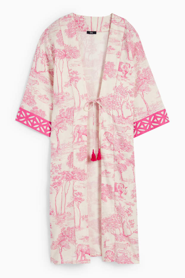 Women - Rangsutra x C&A - kimono - patterned - white / rose