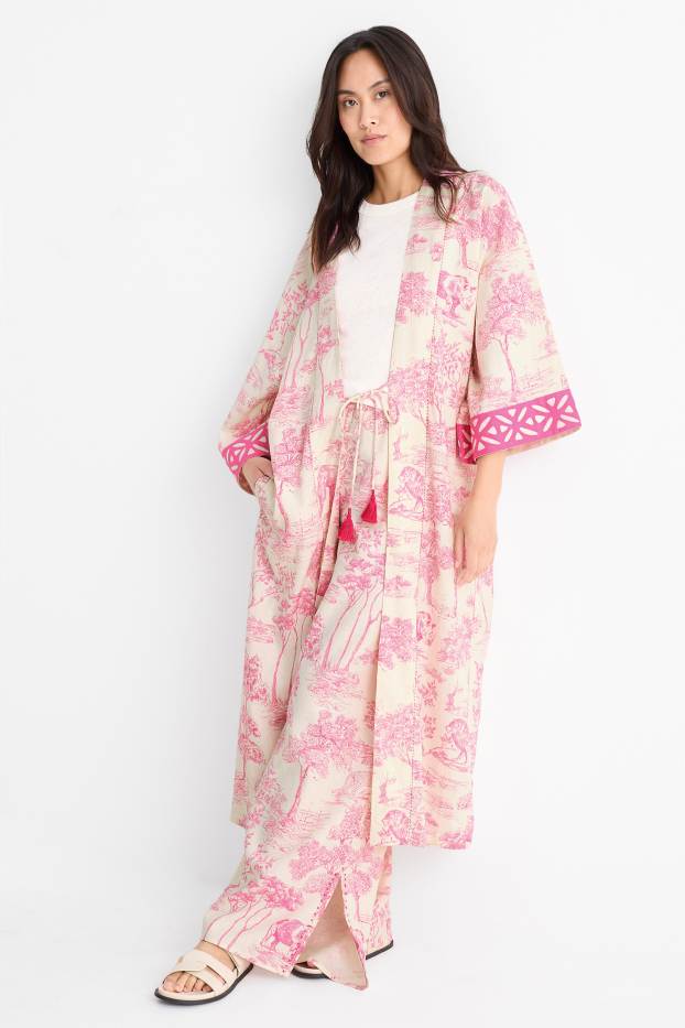 Women - Rangsutra x C&A - kimono - patterned - white / rose