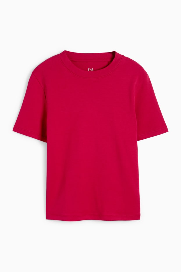 Femmes - T-shirt - slim fit - rouge foncé
