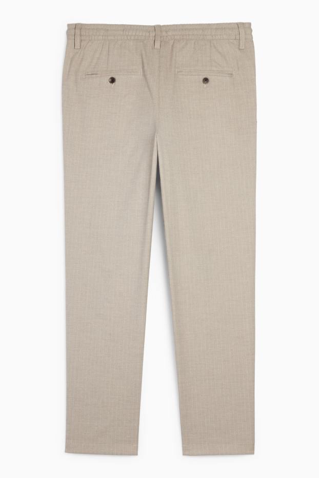 Herren - Chino - Tapered Fit - Nadelstreifen - beige