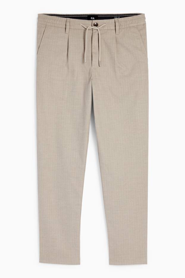 Herren - Chino - Tapered Fit - Nadelstreifen - beige