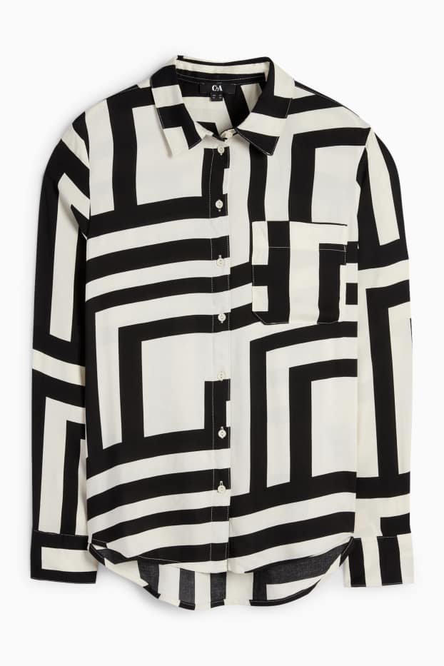 Dona - Brusa - estampada - negre/blanc