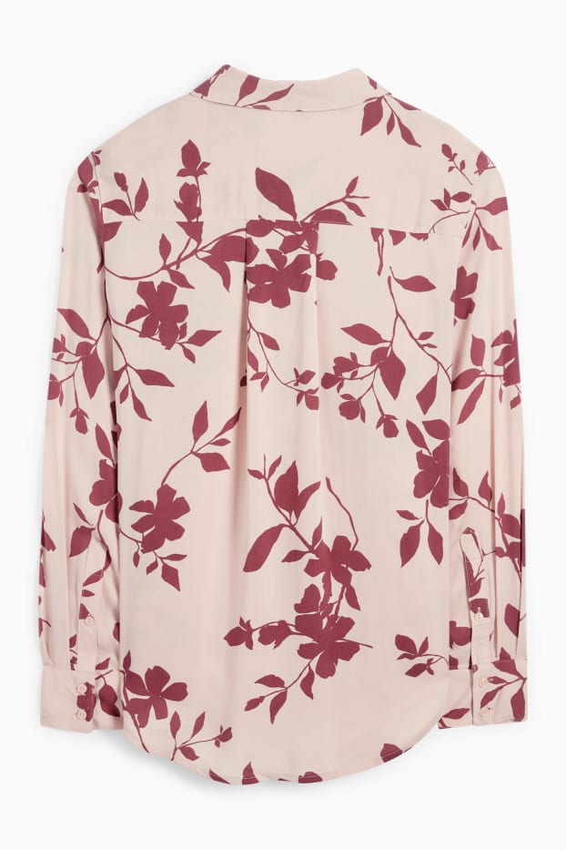 Damen - Bluse - geblümt - rosa / rot
