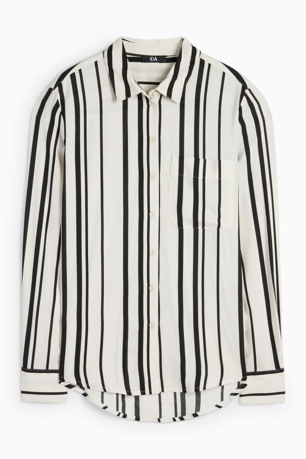 Donna - Blusa - a righe - nero / bianco