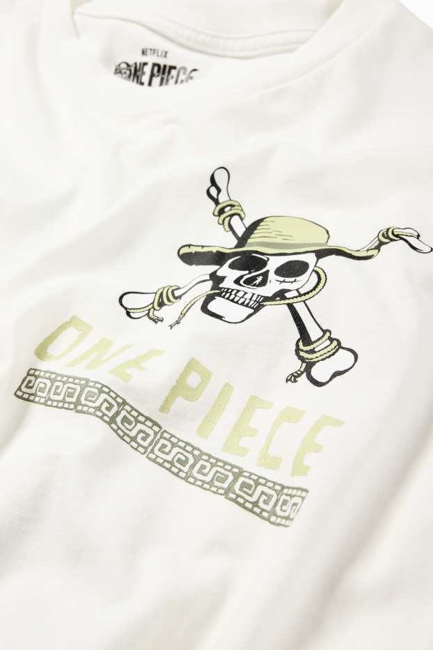 Bărbați - Tricou - supradimensionat - One Piece - alb-crem
