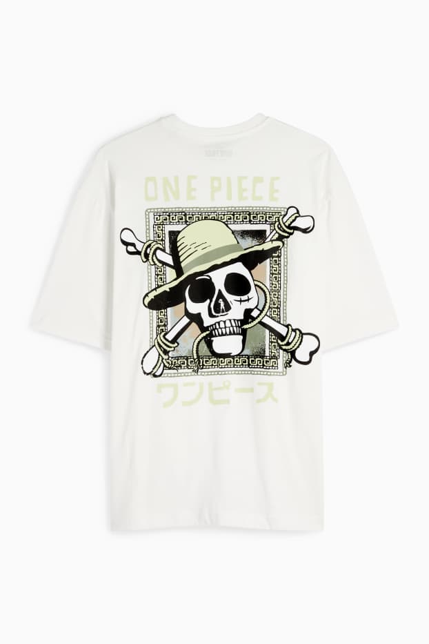 Bărbați - Tricou - supradimensionat - One Piece - alb-crem