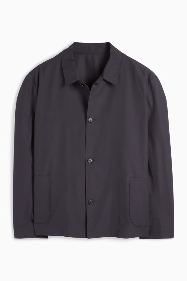 Herren - Hemdjacke - Relaxed Fit - Kent - schwarz