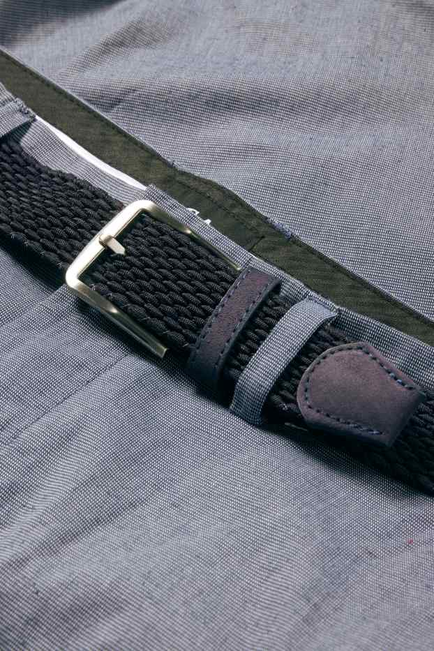 Heren - Korte broek met riem - grijs