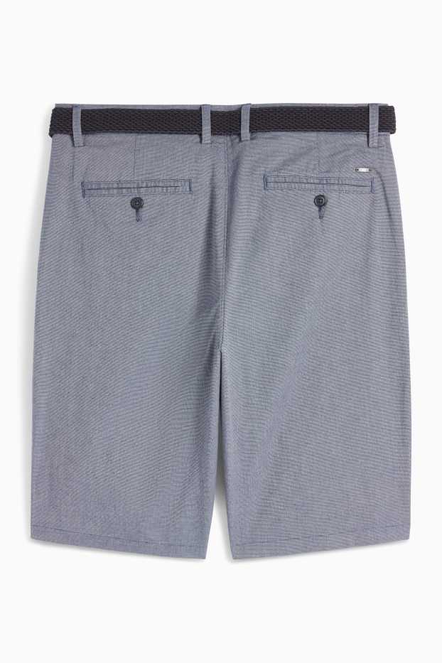 Heren - Korte broek met riem - grijs