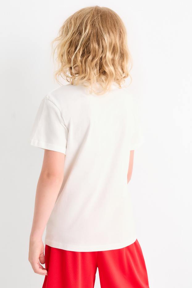 Kinder Buben - Basketball - Kurzarmshirt - weiß