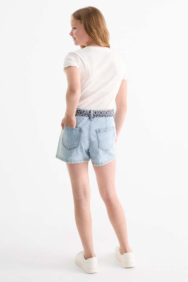 Enfants filles - Short en jean - jean bleu clair