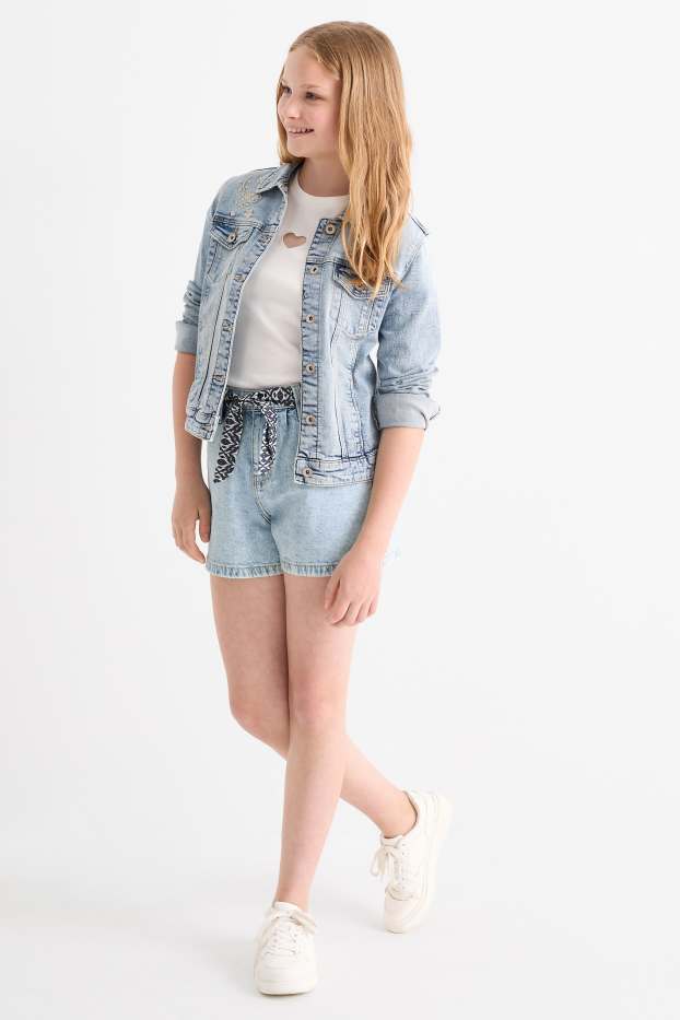 Enfants filles - Short en jean - jean bleu clair