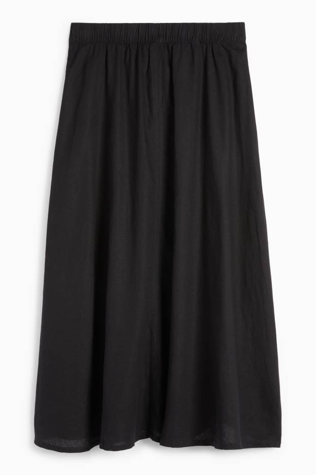 Donna - Gonna - misto lino - nero