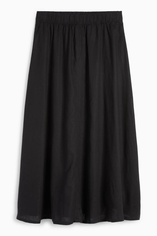 Donna - Gonna - misto lino - nero