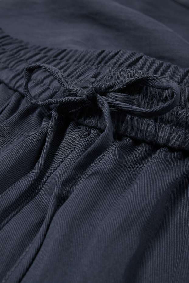 Dames - Pantalon - mid waist - tapered fit - donkerblauw