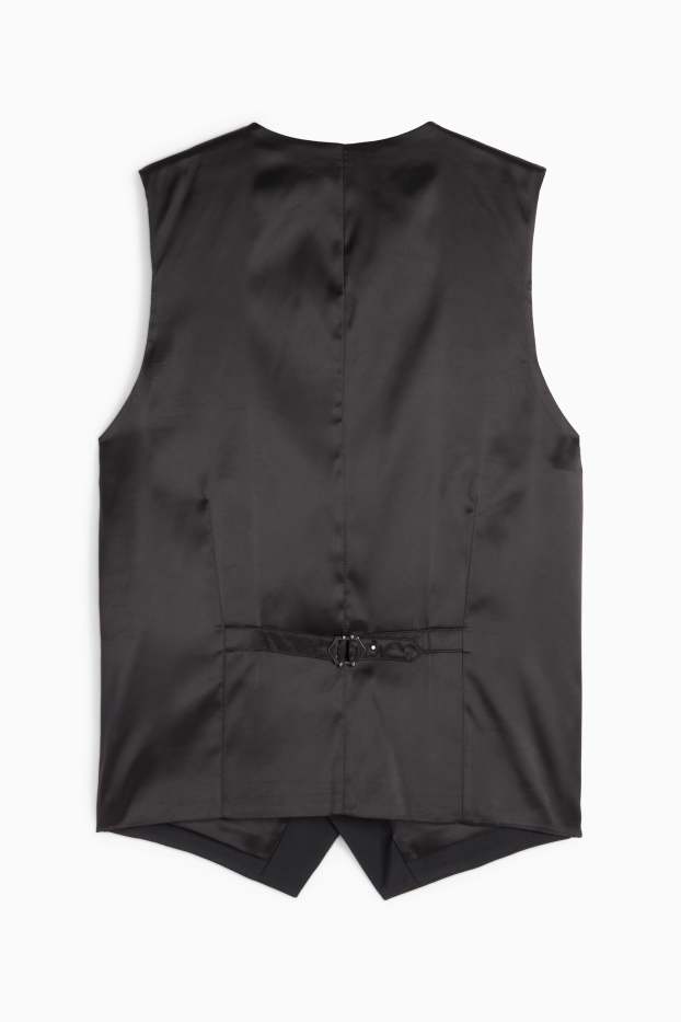 Herren - Weste - Regular Fit - Flex - Schurwoll-Mix - schwarz