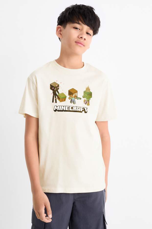 Children Boys - Minecraft - short sleeve T-shirt - white
