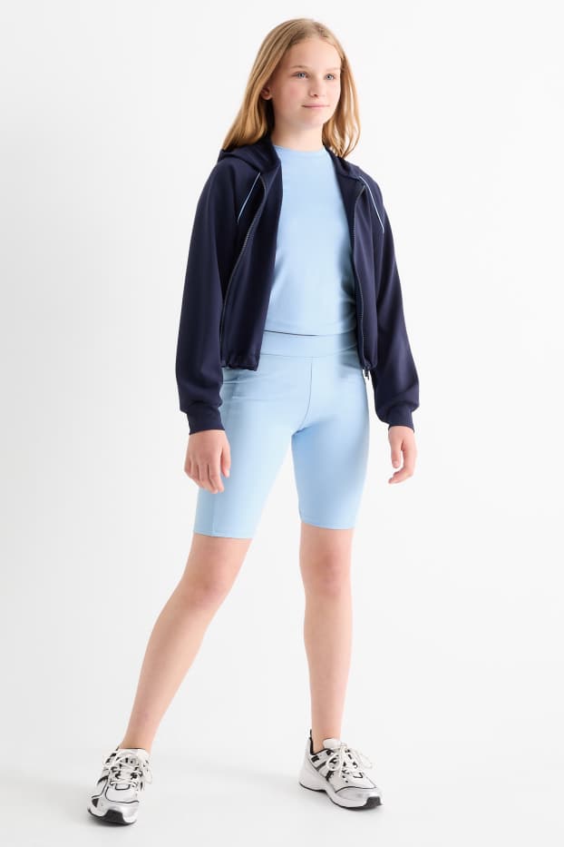 Enfants filles - Lot de 2 - cyclistes - bleu clair