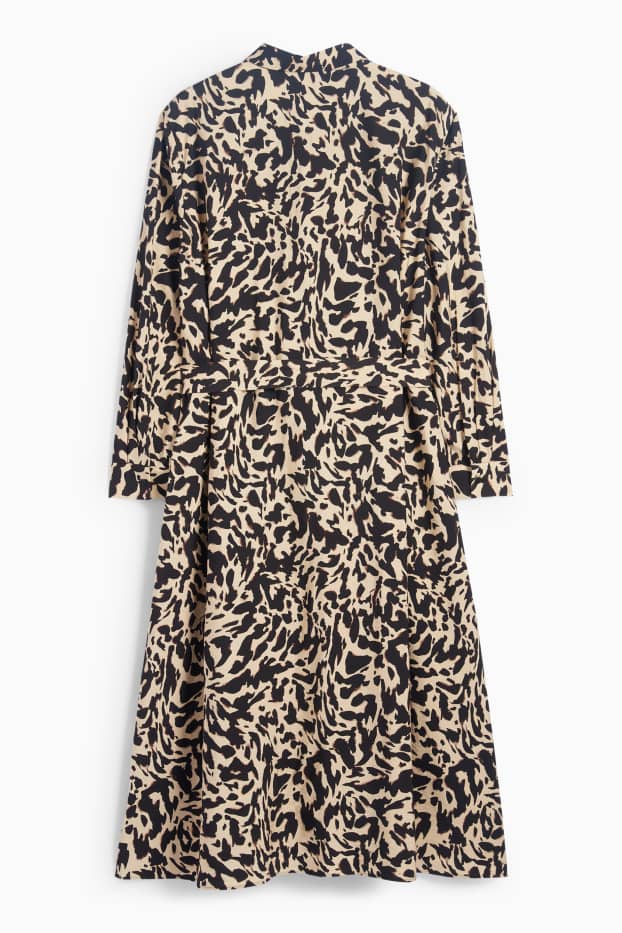 Mujer - Vestido camisero - estampado - beis