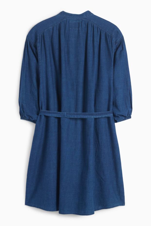 Women - Denim shirt dress - blue denim