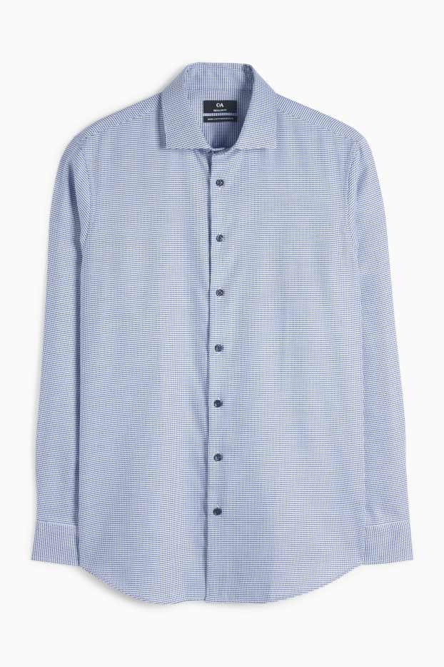 Herren - Businesshemd - Regular Fit - Cutaway - bügelfrei - gemustert - blau