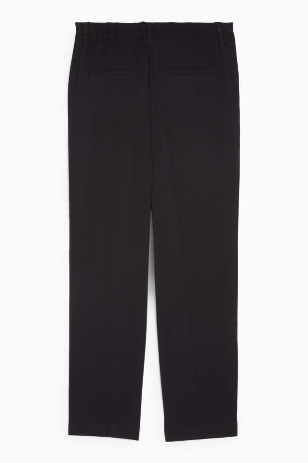 Dames - Pantalon - high waist - tapered fit - zwart