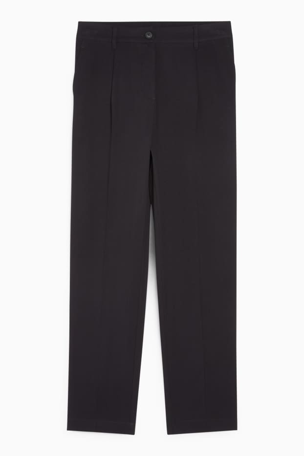 Dames - Pantalon - high waist - tapered fit - zwart