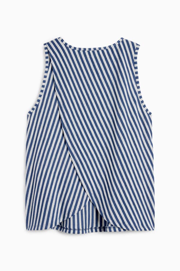 Dames - Top - gestreept - blauw / wit