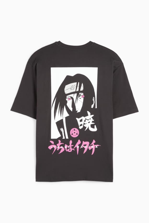 Hommes - T-shirt - oversize - Naruto - noir