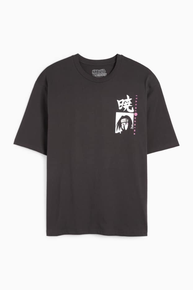 Hommes - T-shirt - oversize - Naruto - noir