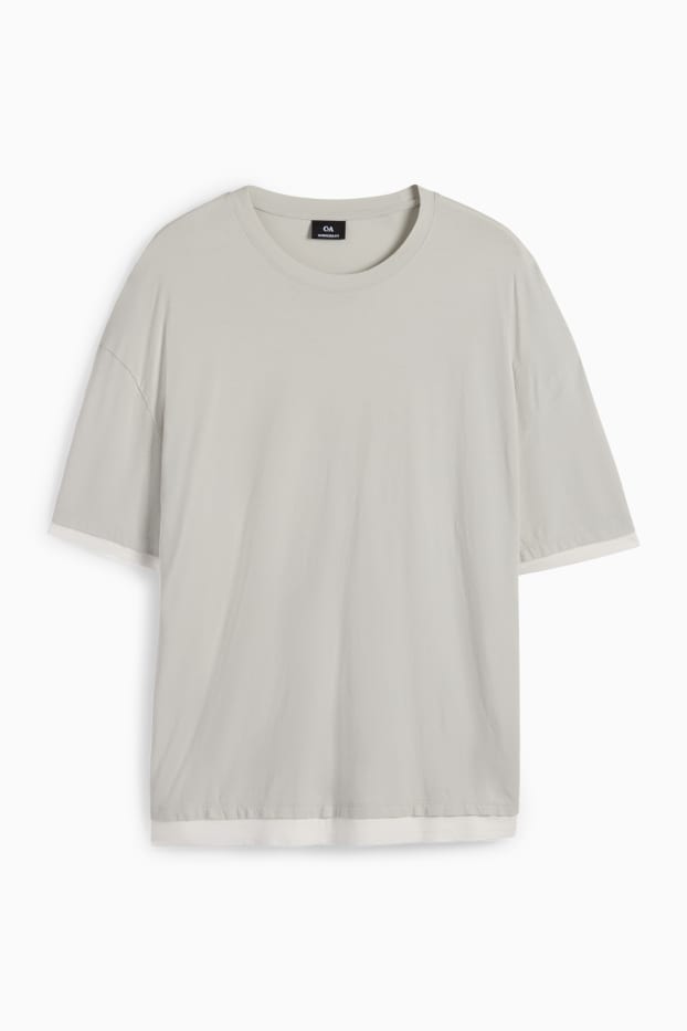 Uomo - T-shirt - oversize - grigio