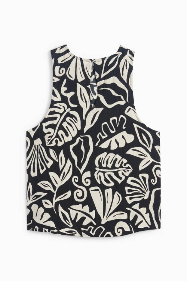 Mujer - Blusa sin mangas - estampado - negro / beis