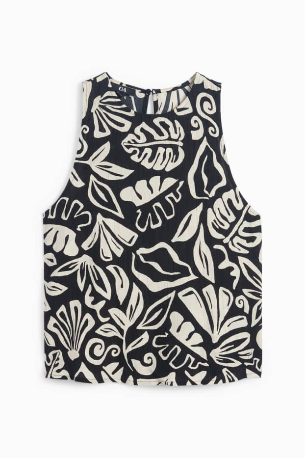 Mujer - Blusa sin mangas - estampado - negro / beis