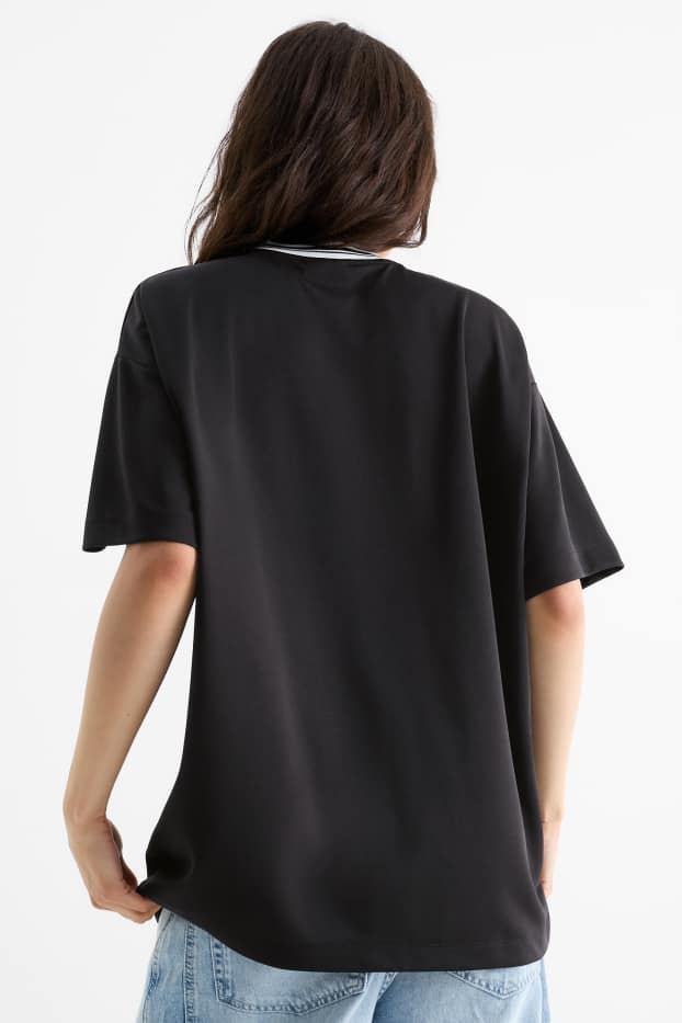 Femmes - T-shirt à col V - oversize - Les 101 Dalmatiens - noir