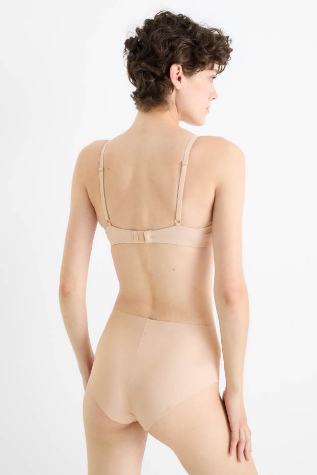 Dames - BH met beugels - PLUNGE - push-up - LYCRA® - licht beige